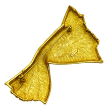 Load image into Gallery viewer, Vintage AK ANNE KLEIN signed matte gold tone enamel designer brooch
