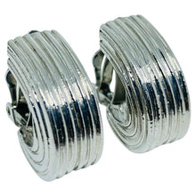 Load image into Gallery viewer, Vintage AK ANNE KLEIN signed silver tone modernist designer clip on earrings
