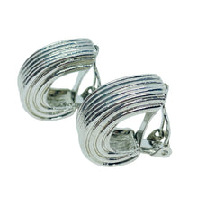 Load image into Gallery viewer, Vintage AK ANNE KLEIN signed silver tone modernist designer clip on earrings

