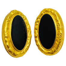 Load image into Gallery viewer, Vintage ANNE KLEIN etruscan gold tone enamel designer earrings
