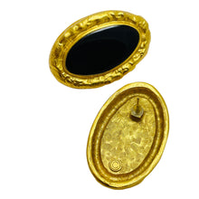 Load image into Gallery viewer, Vintage ANNE KLEIN etruscan gold tone enamel designer earrings
