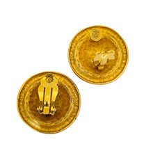 Load image into Gallery viewer, Vintage ANNE KLEIN gold matte modernist designer runway clip on earrings
