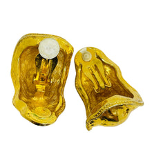Load image into Gallery viewer, Vintage ANNE KLEIN madsive gold designer runway clip on earrings
