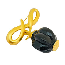 Load image into Gallery viewer, Vintage ANNE KLEIN matte gold black lucite designer runway brooch
