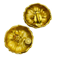 Load image into Gallery viewer, Vintage ANNE KLEIN matte gold tone clip on earrings
