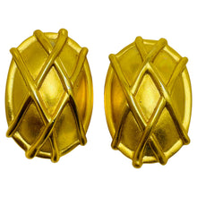 Load image into Gallery viewer, Vintage ANNE KLEIN matte gold tone etruscan designer clip on earrings
