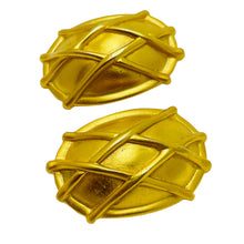 Load image into Gallery viewer, Vintage ANNE KLEIN matte gold tone etruscan designer clip on earrings
