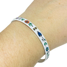 Load image into Gallery viewer, Vintage AUSTRIA signed enamel hand painted flowers bangle bracelet
