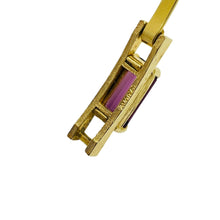 Load image into Gallery viewer, Vintage AVON signed gold tone amethyst glass bangle bracelet

