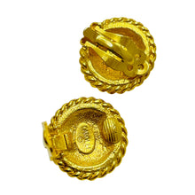 Load image into Gallery viewer, Vintage CAROLEE signed gold tone nautical anchor designer clip on earrings
