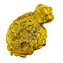 Load image into Gallery viewer, Vintage CAROLEE signed gold tone rhinestone nautical designer brooch
