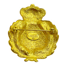 Load image into Gallery viewer, Vintage CAROLEE signed gold tone rhinestone nautical designer brooch
