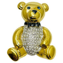 Load image into Gallery viewer, Vintage CAROLEE signed limited edition 1993 teddy bear gold tone designer brooch
