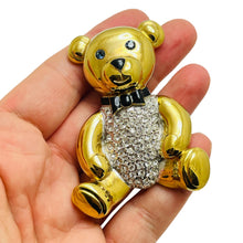Load image into Gallery viewer, Vintage CAROLEE signed limited edition 1993 teddy bear gold tone designer brooch
