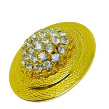Load image into Gallery viewer, Vintage CELEBRITY signed gold tone rhinestones designer scarf clip
