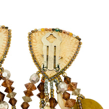 Load image into Gallery viewer, Vintage CHIPITA signed art glass dangle designer clip on earrings
