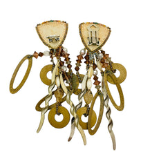 Load image into Gallery viewer, Vintage CHIPITA signed art glass dangle designer clip on earrings
