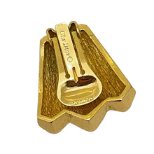 Load image into Gallery viewer, Vintage CHRISTIAN DIOR gold crystal designer runway clip on earrings
