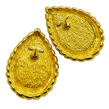 Load image into Gallery viewer, Vintage CHRISTIAN DIOR gold faux lapis designer runway earrings
