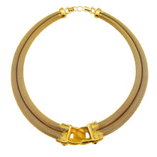 Load image into Gallery viewer, Vintage CHRISTIAN DIOR gold mesh crystal designer runway haute couture necklace
