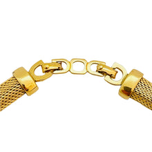 Load image into Gallery viewer, Vintage CHRISTIAN DIOR gold mesh crystal designer runway haute couture necklace
