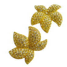 Load image into Gallery viewer, Vintage CHRISTIAN DIOR gold plated crystals flower designer runway earrings

