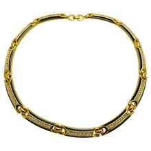 Load image into Gallery viewer, Vintage CHRISTIAN DIOR gold plated enamel crystals designer runway necklace
