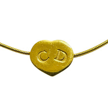 Load image into Gallery viewer, Vintage CHRISTIAN DIOR logo gold plated heart CD logo designer runway bracelet
