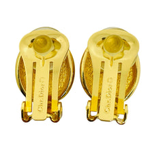 Load image into Gallery viewer, Vintage CHRISTIAN DIOR signed gold plated crystals designer clip on earrings
