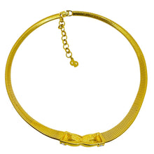 Load image into Gallery viewer, Vintage CHRISTIAN DIOR signed gold plated crystals omega chain designer necklace
