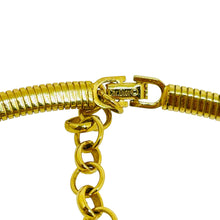 Load image into Gallery viewer, Vintage CHRISTIAN DIOR signed gold plated crystals omega chain designer necklace
