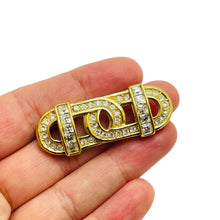 Load image into Gallery viewer, Vintage CHRISTIAN DIOR signed gold plated enamel crystals designer runway brooch
