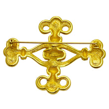 Load image into Gallery viewer, Vintage CHRISTIAN DIOR signed maltese cross gold crystals designer runway brooch
