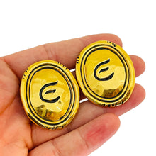 Load image into Gallery viewer, Vintage ELIZABETH TAYLOR for AVON gold designer runway clip on earrings
