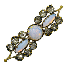 Load image into Gallery viewer, Vintage European gold tone glass designer brooch
