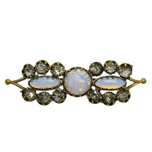 Load image into Gallery viewer, Vintage European gold tone glass designer brooch
