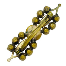Load image into Gallery viewer, Vintage European gold tone glass designer brooch
