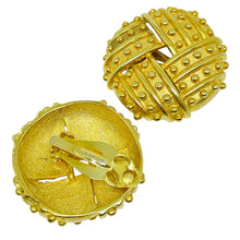 Load image into Gallery viewer, Vintage F.O. Inc gold massive designer clip on earrings
