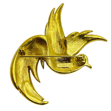 Load image into Gallery viewer, Vintage GIORGIO signed gold tone rhinestones bird designer brooch
