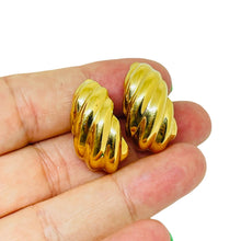 Load image into Gallery viewer, Vintage GIVENCHY Paris New York signed gold tone designer clip on earrings
