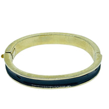 Load image into Gallery viewer, Vintage GIVENCHY signed gold tone enamel rhinestones designer bangle bracelet
