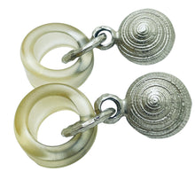 Load image into Gallery viewer, Vintage GRAZIANO signed silver tone designer clip on earrings
