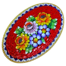 Load image into Gallery viewer, Vintage ITALY signed gold tone micro mosaic flower brooch
