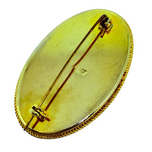 Load image into Gallery viewer, Vintage ITALY signed gold tone micro mosaic flower brooch
