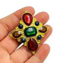Load image into Gallery viewer, Vintage JAY STRONGWATER signed gold enamel jewel mogul pendant enhancer
