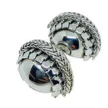 Load image into Gallery viewer, Vintage JEWELS BY JULIO signed silver tone modernist designer clip on earrings
