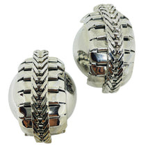 Load image into Gallery viewer, Vintage JEWELS BY JULIO signed silver tone modernist designer clip on earrings
