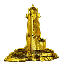 Load image into Gallery viewer, Vintage JJ signed gold tone lighthouse designer brooch
