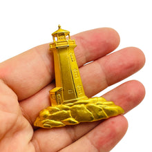 Load image into Gallery viewer, Vintage JJ signed gold tone lighthouse designer brooch
