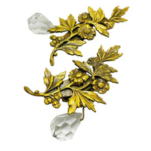 Load image into Gallery viewer, Vintage JOSEFF OF HOLLYWOOD gold tone dangle glass designer clip on earrings
